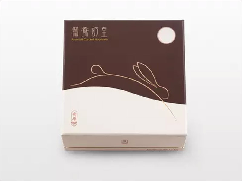 鴛鴦奶皇月餅包裝設計，寥寥數(shù)筆，簡潔傳神。