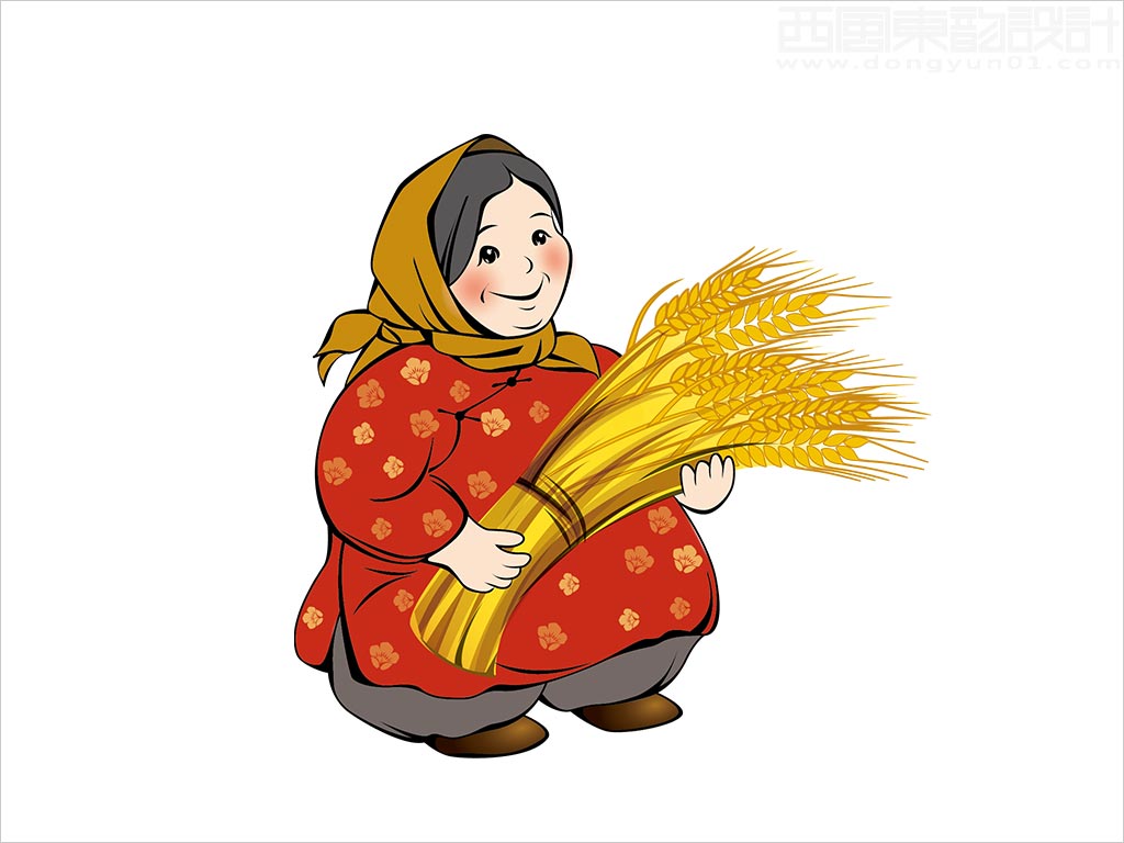 陜北吳堡縣張家山空心手工掛面陜北農(nóng)婦吉祥物卡通形象設計