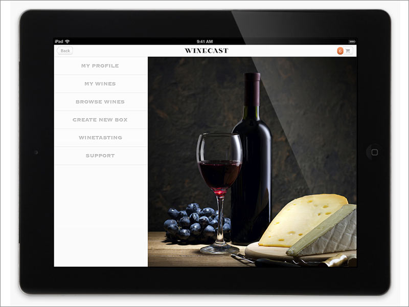 荷蘭在線品酒品牌Winecast ipad端網(wǎng)站首頁(yè)設(shè)計(jì)