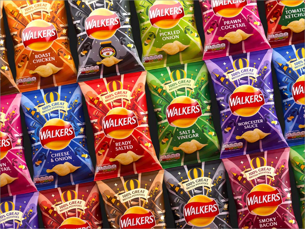 英國休閑食品品牌Walkers新款薯片包裝設(shè)計之貨架展示