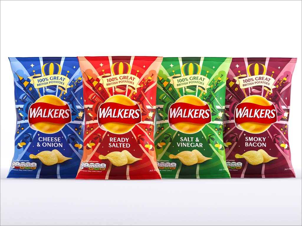 英國休閑食品品牌Walkers新款薯片包裝設(shè)計