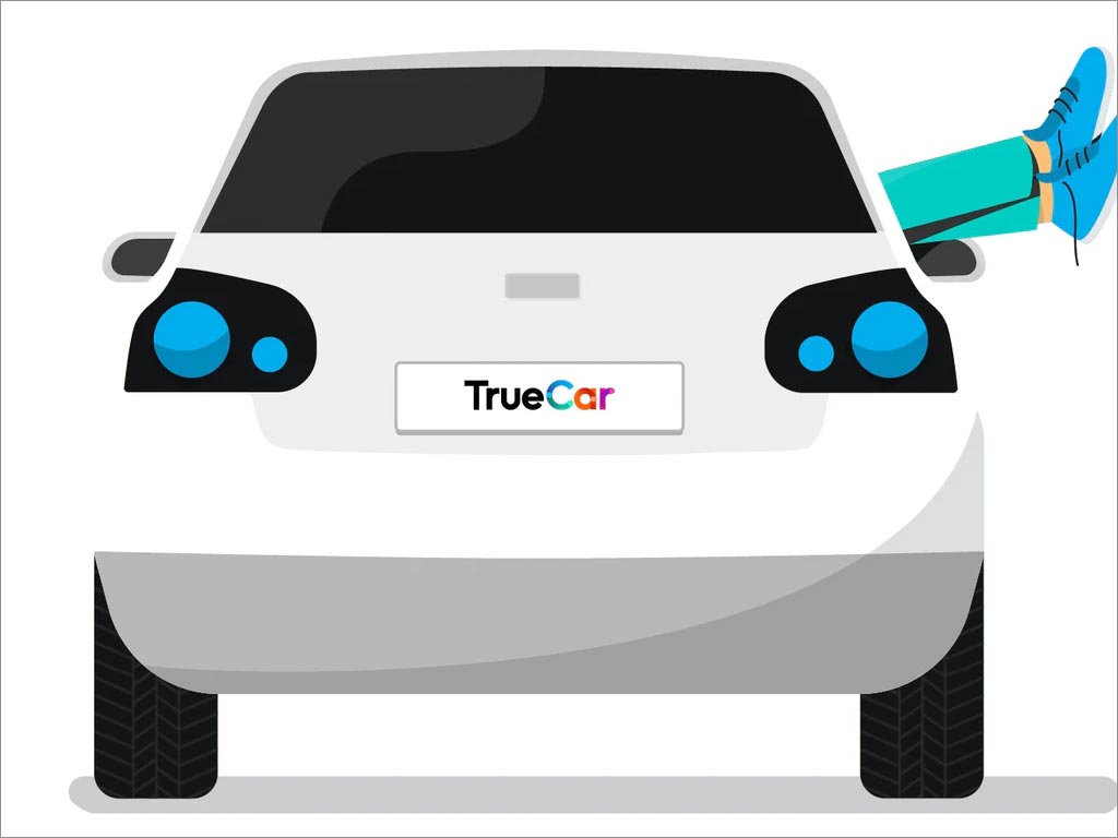 美國TrueCar汽車電商網(wǎng)站交易平臺品牌形象設計之車尾logo展示