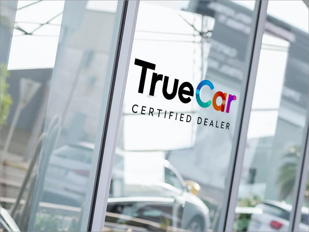 美國TrueCar汽車電商網(wǎng)站交易平臺品牌形象玻璃門防撞貼設計