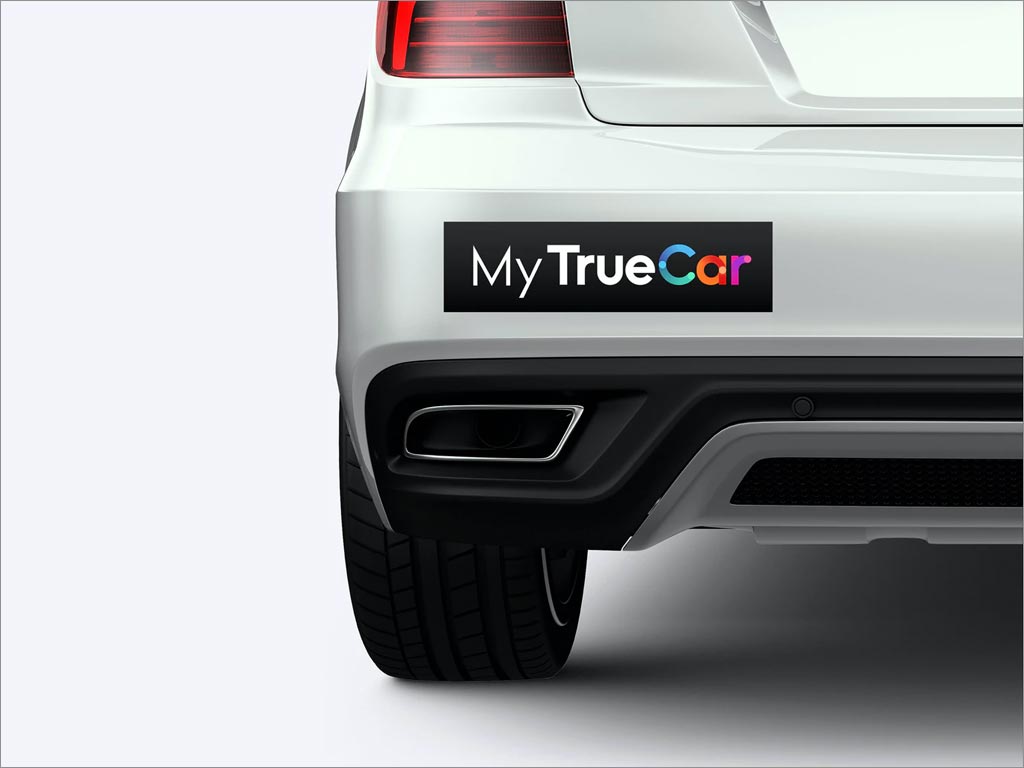 美國TrueCar汽車電商網(wǎng)站交易平臺品牌形象車尾logo展示設計
