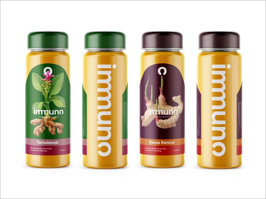 印度尼西亞IMMUNO傳統(tǒng)生姜姜黃草藥飲料包裝設計
