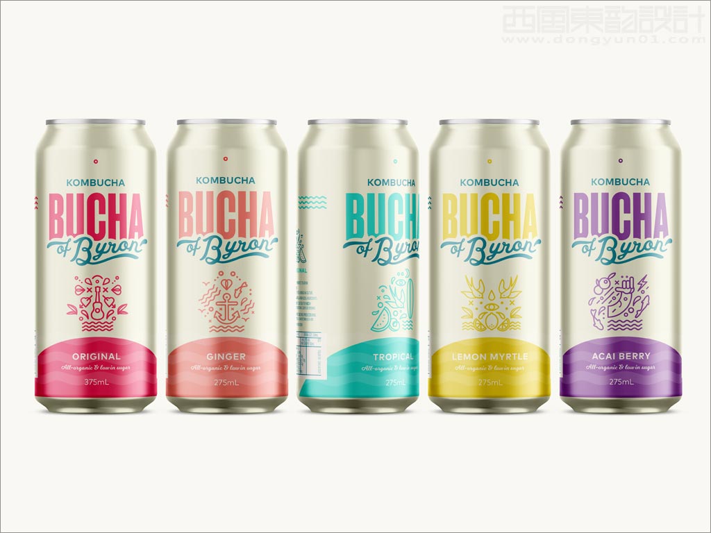 澳大利亞Bucha紅茶菌康普茶飲料易拉罐包裝設(shè)計