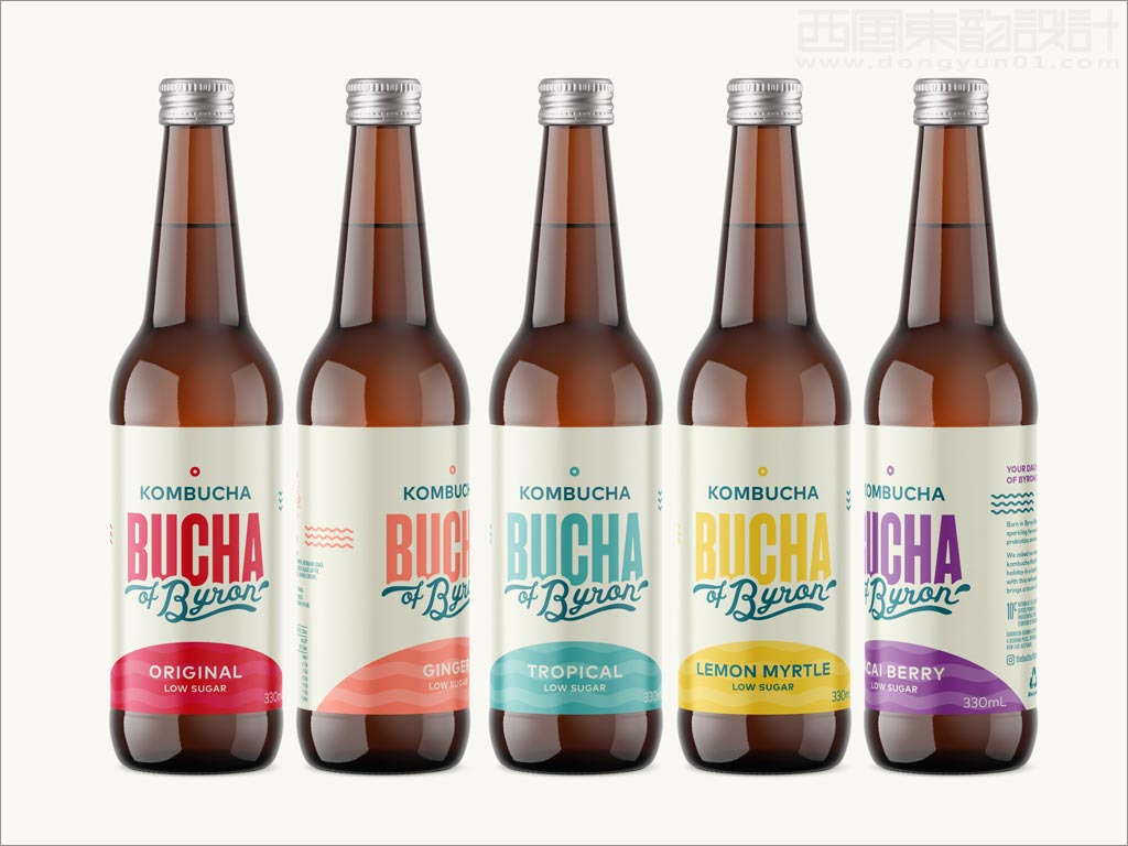 澳大利亞Bucha紅茶菌康普茶飲料玻璃瓶標(biāo)簽包裝設(shè)計