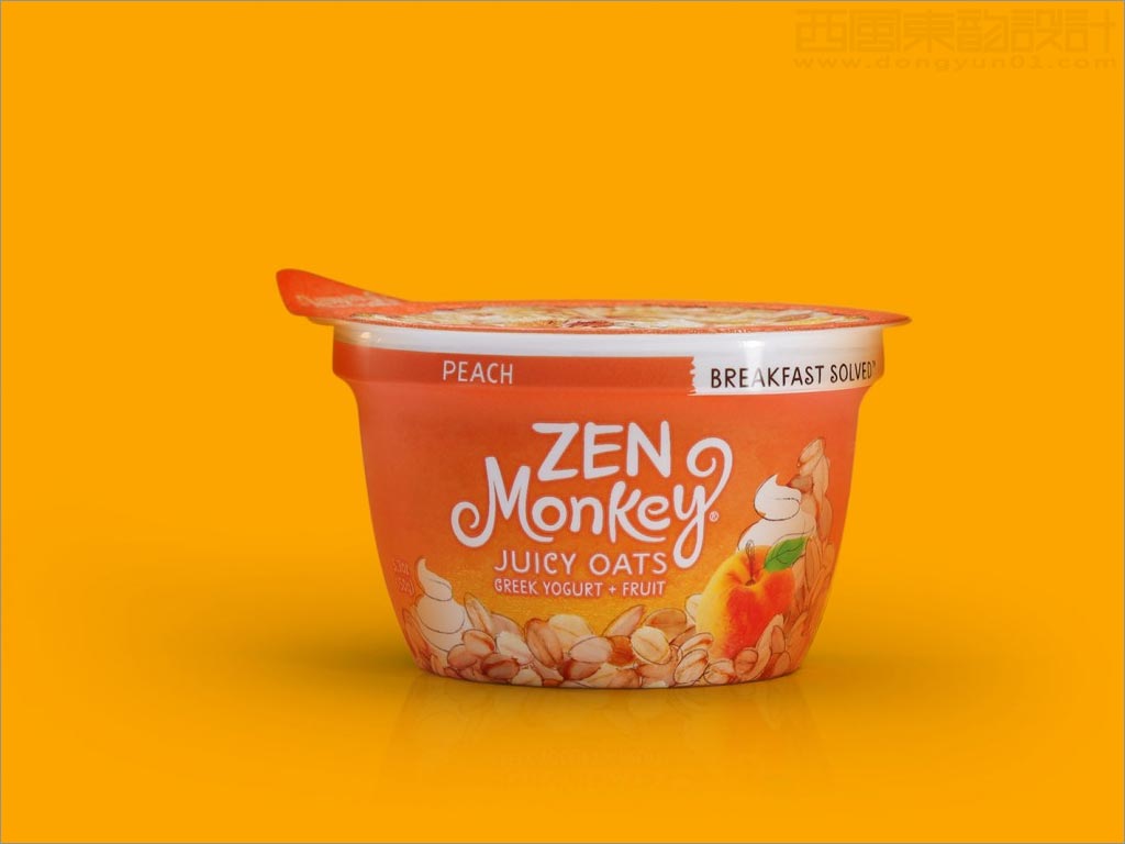 美國zen monkey黃桃麥片早餐速食粥包裝設(shè)計(jì)