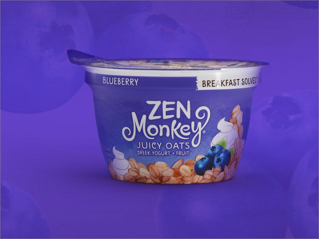 美國zen monkey藍(lán)莓燕麥口味早餐速食粥包裝設(shè)計(jì)