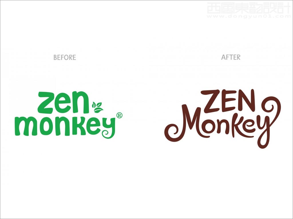 美國zen monkey早餐速食粥新舊logo設(shè)計(jì)對(duì)比