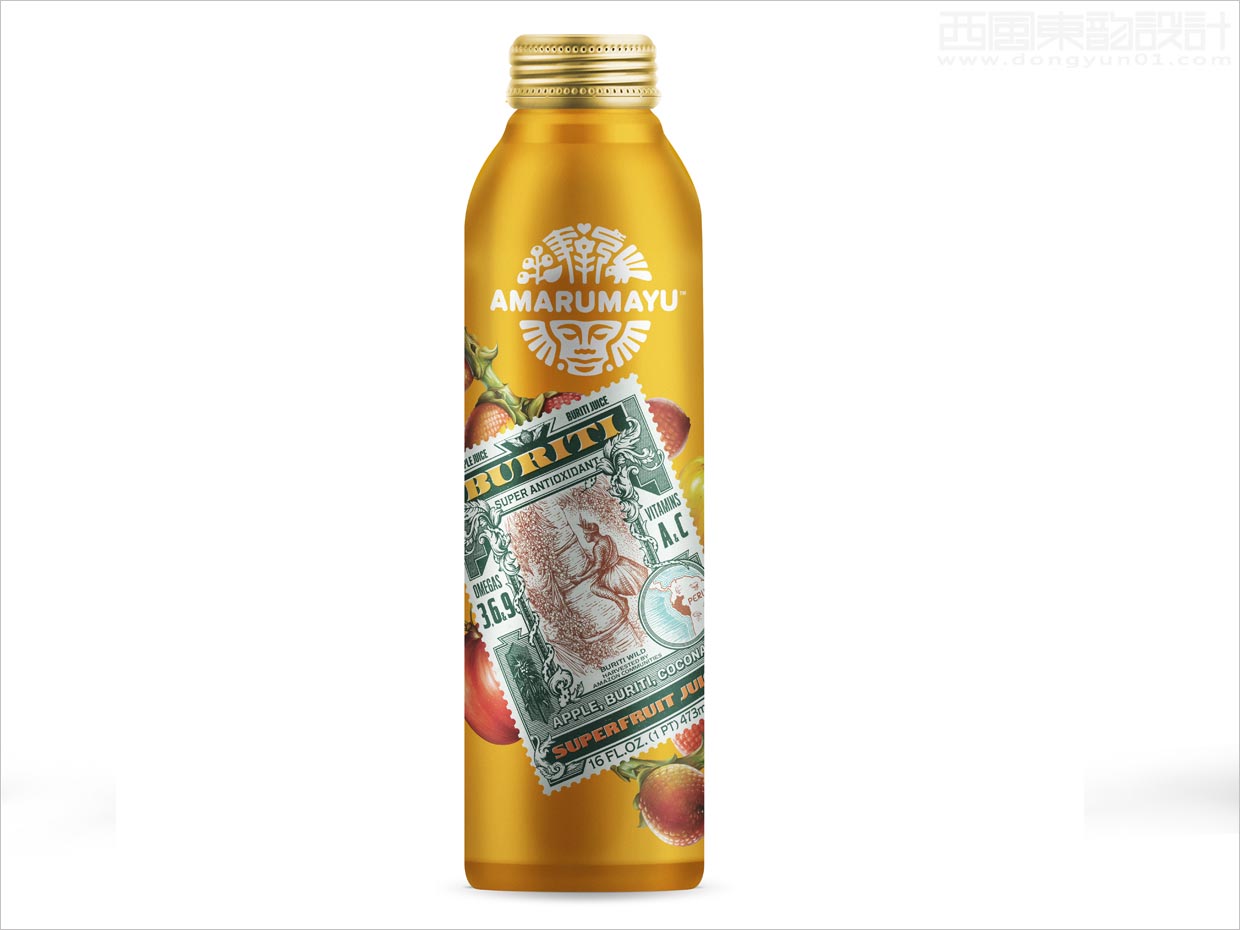 秘魯Amarumayu蘋果與buriti功能性果汁飲料瓶標(biāo)包裝設(shè)計