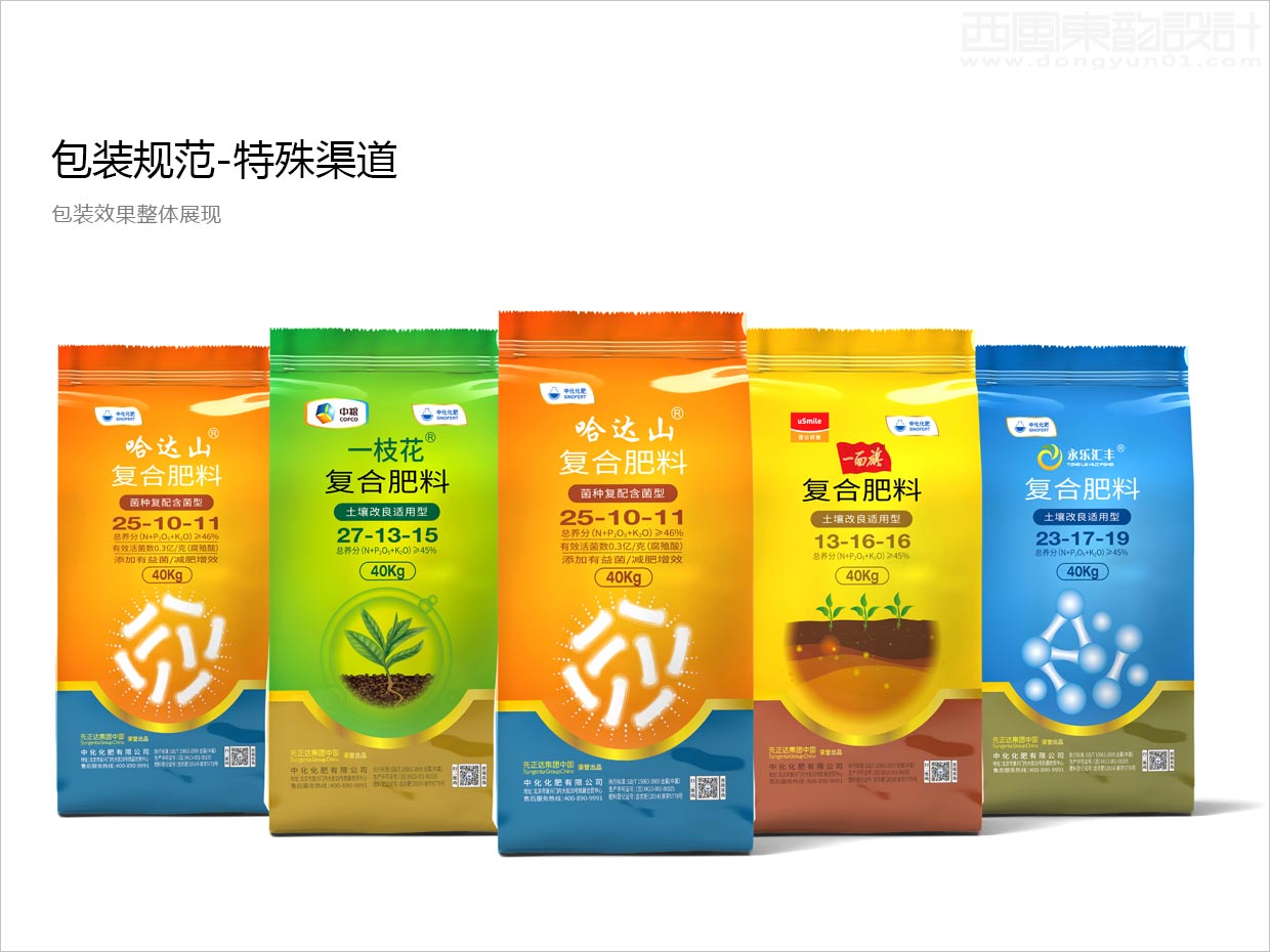 先正達(dá)集團(tuán)中國中化化肥復(fù)合肥料農(nóng)資包裝設(shè)計升級項(xiàng)目之特殊渠道整體效果圖展示