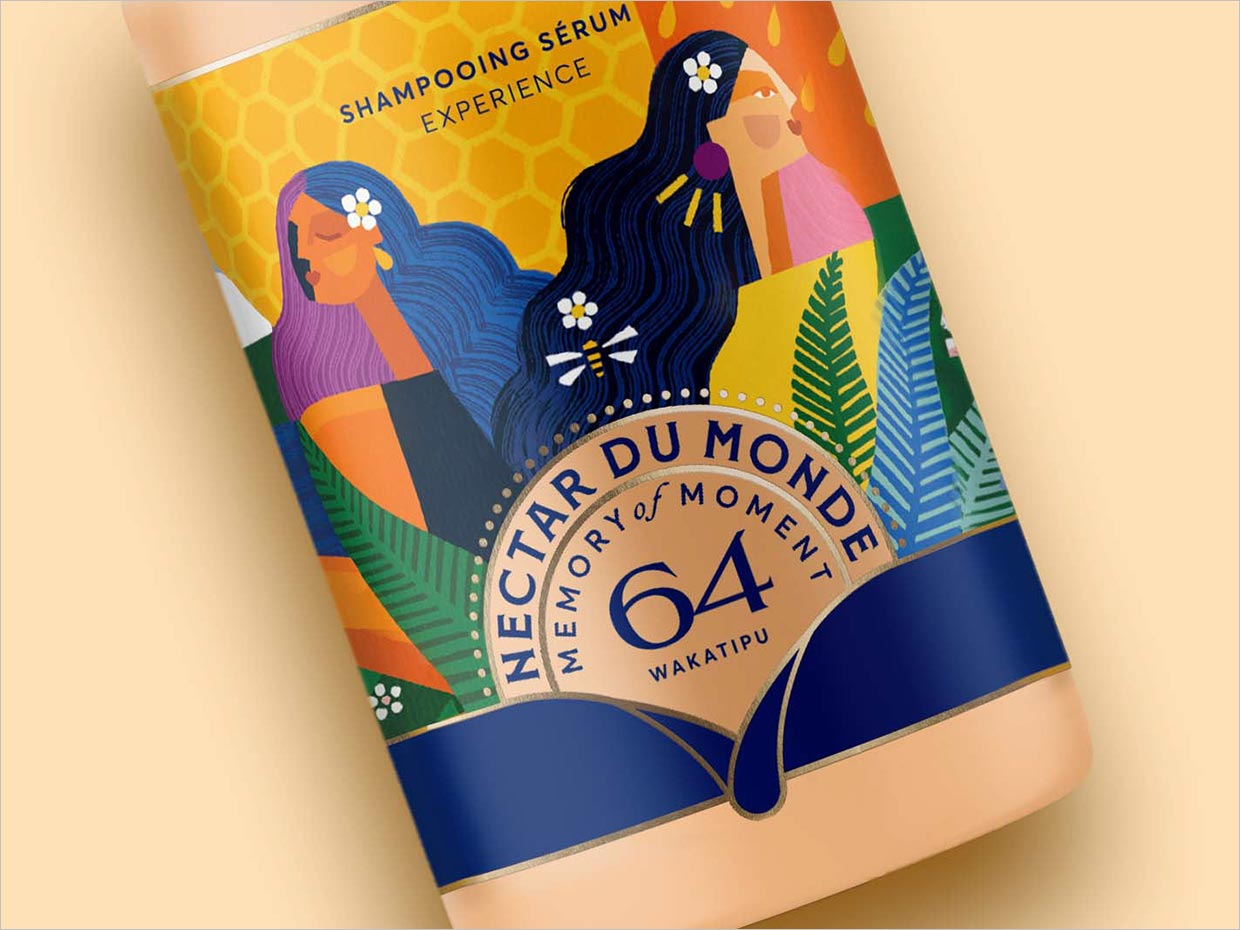 Nectar du Monde洗發(fā)水日化用品包裝設(shè)計之局部細(xì)節(jié)展示