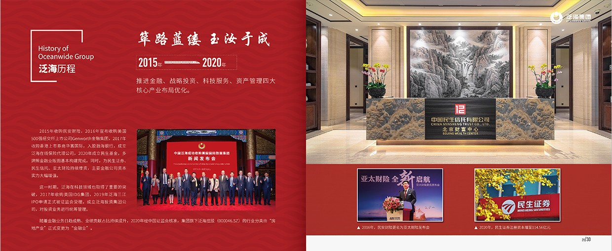 中國泛?？毓杉瘓F(tuán)35周年畫冊設(shè)計(jì)之泛海歷程頁面設(shè)計(jì)
